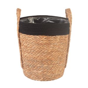 Cesta Decorativa Corda Natural 30cm Marrom e Preto Fascino