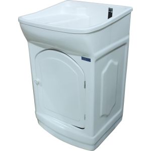 Tanque com Gabinete de Fibra 33L Esfregadeira Lateral Branco Hidrofama