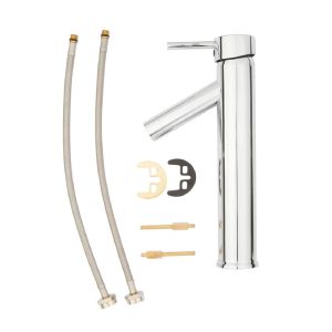Torneira Misturador Monocomando para Banheiro de Mesa Bica Média 1/2" Fonte Cromado Addra