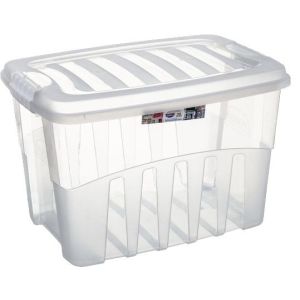Caixa Organizadora Trava/Tampa Gran Box Plasútil 56L 55,5x40,3x36,5cm Transparente