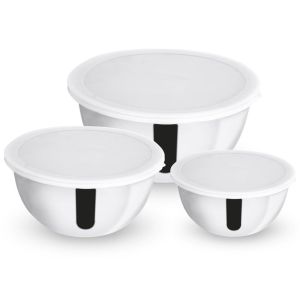 Jogo de Tigelas Casa&Ideia Inox com Tampa 3 Peças