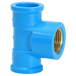 Tee 25mmx3/4" Pvc Soldável Azul Amanco