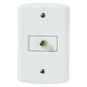 Conjunto TV/SAT Coaxial Lux2 Branco Tramontina