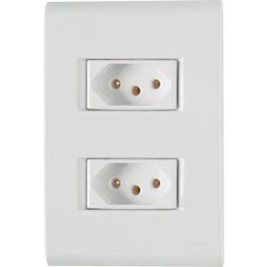 Conjunto Tomada Liz 2 Módulos 2P+T 10A Branco Tramontina