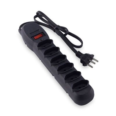Filtro de Linha 6 Tomadas 2P+T Preto Bivolt Force Line