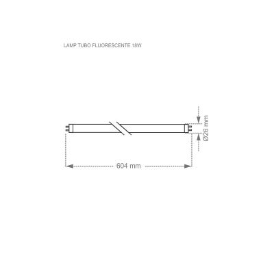 Lâmpada Fluorescente Tubular 18W T8 Taschibra