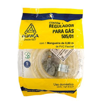Regulador de Gás Aliança com Manga 505/01 1kg/h 80cm