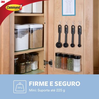 Gancho PVC Adesivo Command Utensílios 3M Transparente 3 Peças
