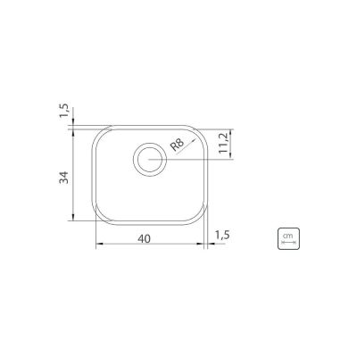 Cuba para Cozinha de Embutir Simples Lavínia Acetinada 40x34 Tramontina