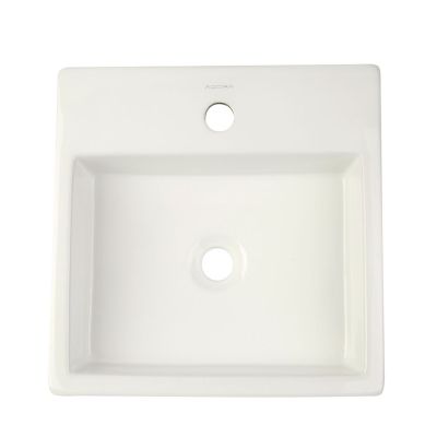 Cuba para Banheiro de Apoio Louça Quadrada Branca South Branco 41x41 Addra