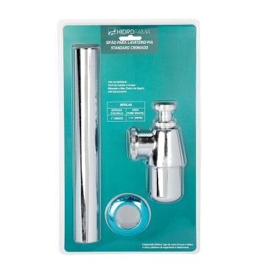 Sifão para Lavatório Standard 7/8" Cromado Hidrofama