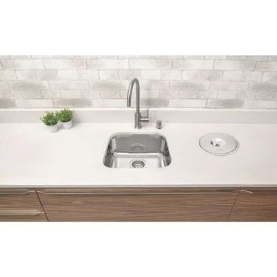 Cuba para Cozinha de Embutir Inox Simples 40x34cm Prime 3,5 Alto Brilho Com Válvula Tramontina