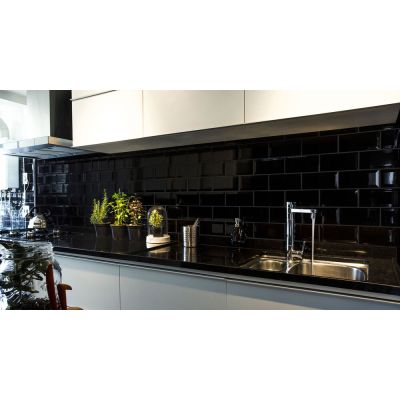 Revestimento de Parede Metrô Black Bold Polido Classe A 10x20cm Eliane