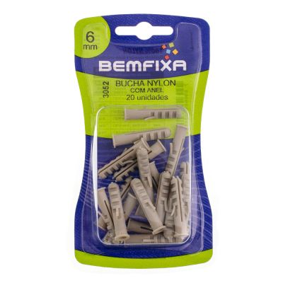 Bucha para Concreto Bemfixa 6mm com Anel 20 Peças