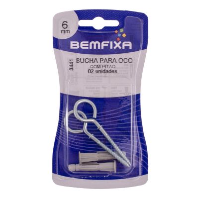 Bucha para Ocos com Pitão Bemfixa 6mm 2 Peças