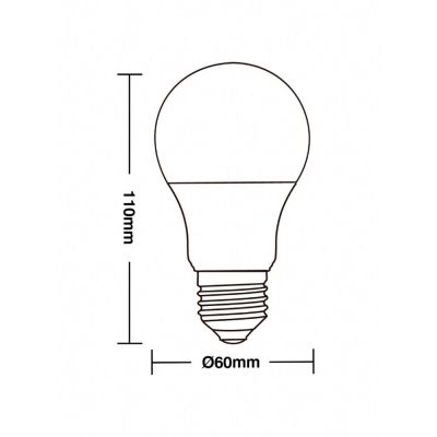 Lâmpada LED A60 Bulbo TKL 9W A60 Luz Amarela Taschibra