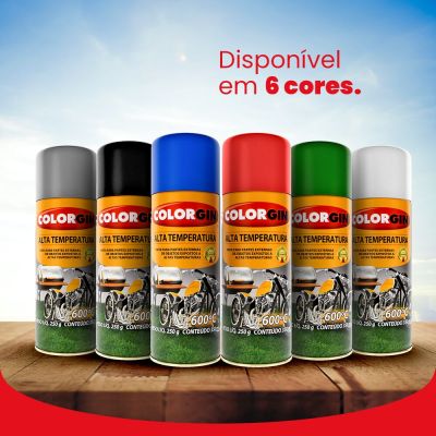 Tinta Spray Colorgin Alta Temperatura Sherwin Williams 300ml Preto