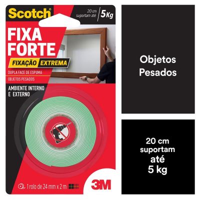 Fita Dupla Face 3M Fixa Forte 2,4cmx2m Transparente HB004492250