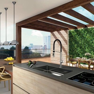 Misturador de Mesa para Cozinha Docol Doc 1/2'' com Ducha Preto