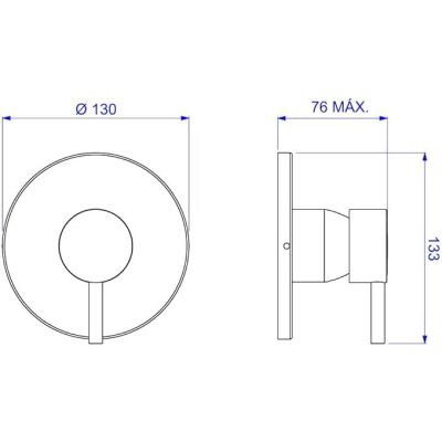 Acabamento Monocomando para Chuveiro 1/2" e 3/4" Link Cromado Deca