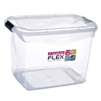 Caixa Organizadora Trava/Tampa Sanremo 6L 31,8x22,8x13,1cm Transparente