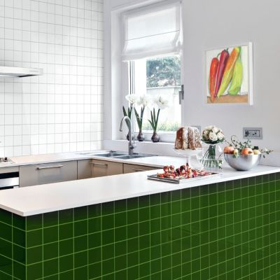 Revestimento Parede Quarter Verde Bold Brilhante 20x20 Pierini