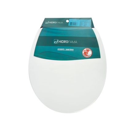Assento Sanitário Polipropileno Solution Convencional com Queda Amortecida Branco Hidrofama