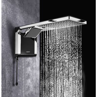 Chuveiro Eletrônico Acqua Duo Preto Cromado Lorenzetti