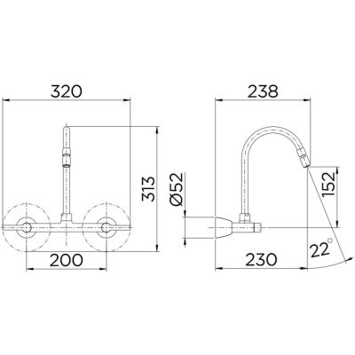 Torneira Misturador para Cozinha de Parede Bica Alta 1/2" Gali Cromado Docol