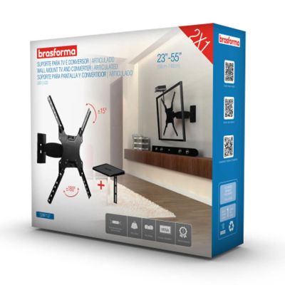 Suporte Articulado para TV LED, LCD, Plasma, 3D e Smart TV de 23" a 55" Brasforma