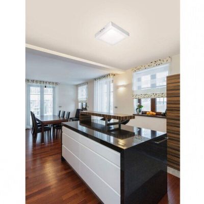 Painel LED Sobrepor Quadrado Autovolt 18W 3000K Luz Amarela Taschibra