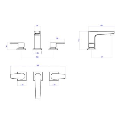 Torneira Misturador para Banheiro de Mesa Bica Baixa 1/2" Level Cromado Deca
