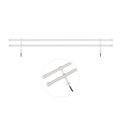Kit Varão para Cortina Diagonal Duplo 2mx19mm Branco