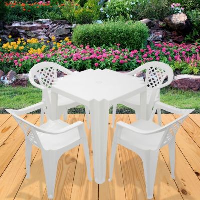 Mesa de Plástico Tambaú Quadrada 68x68 Branca Tramontina