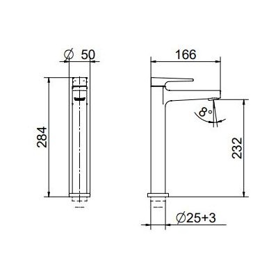 Torneira para Banheiro de Mesa Bica Alta 1/2" Lift Cromado Docol