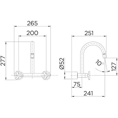 Torneira Misturador para Cozinha de Parede Bica Alta 1/2" City Cromado Docol