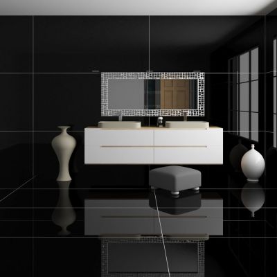 Porcelanato Full Black Retificado Polido 60x120 Málaga