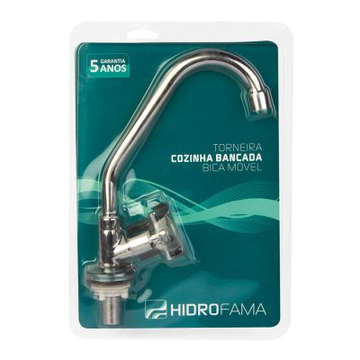 Torneira de Mesa para Cozinha 1/2" Cromado 1168 C31 Hidrofama