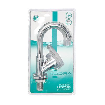 Torneira para Banheiro de Mesa Bica Alta 1/2" 1198 Fluxo Cromado Addra