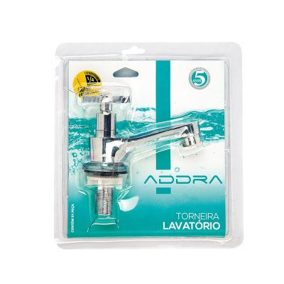 Torneira para Banheiro de Mesa Bica Baixa 1/2" 1194 Fluxo Cromado Addra