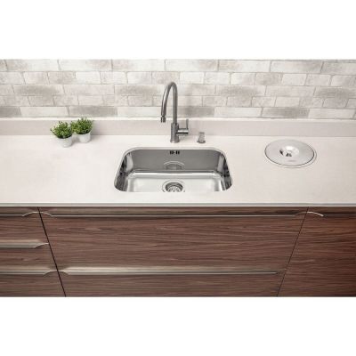 Cuba para Cozinha de Embutir Inox Simples 48x34cm Alto Brilho Com Válvula Tramontina