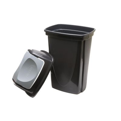 Lixeira de Plástico Basculante Plasútil Ecoblack 14L Preta