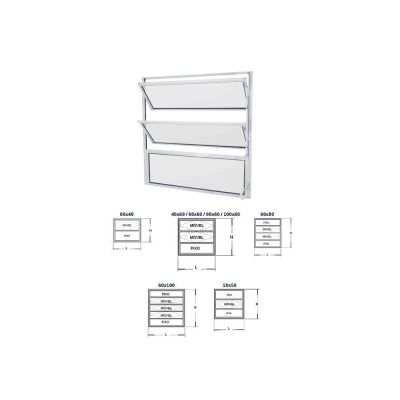 Basculante Alumínio 60CM X 80CM 3F Classicic Mb Branca CRV