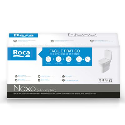 Kit Vaso Sanitário com Caixa Acoplada Acionamento Duplo 3/6L Nexo Branco Roca