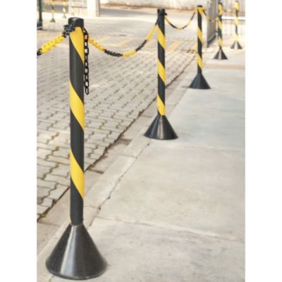 Pedestal de Plástico para Sinalização Vonder 90cm Preto/Amarelo