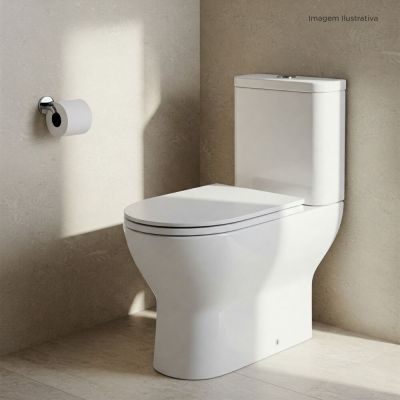 Kit Vaso Sanitário com Caixa Acoplada Acionamento Duplo 3/6L Mônaco Branco Addra