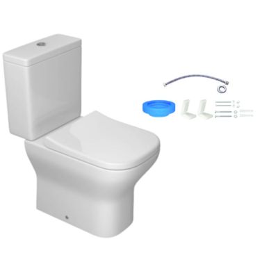 Kit Vaso Sanitário com Caixa Acoplada Acionamento Duplo 3/6L Axis Branco Gelo Deca