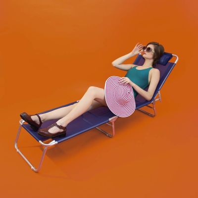 Espreguiçadeira Mor 4 Posições Alumínio Azul Marinho