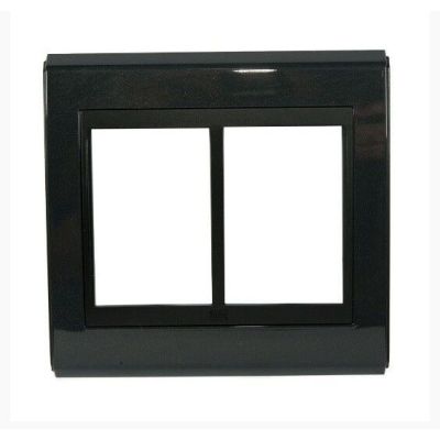 Placa 4"x4" Weg Refinatto 6 Módulos Grafite/Preta Horizontal