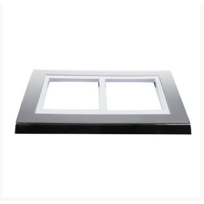 Placa 4"x4" Weg Refinatto 6 Módulos Prata/Branca Horizontal
